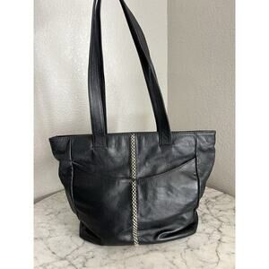 John Cole Collection Jodie Leather Bag Purse Tote Black